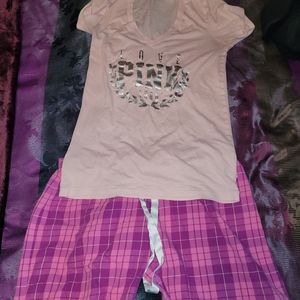 PINK VICTORIA'S SECRET pj set